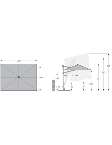 Active 350x260 cm Záhradný slnečník | DOPPLER