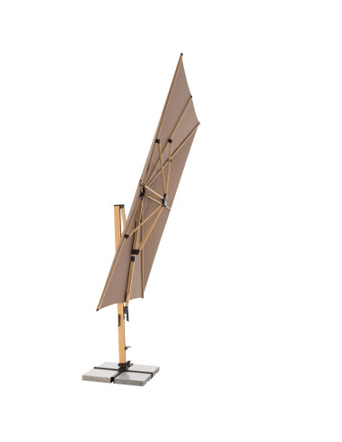 Záhradný slnečník Alu Wood 4x3m s bočnou tyčou | DOPPLER