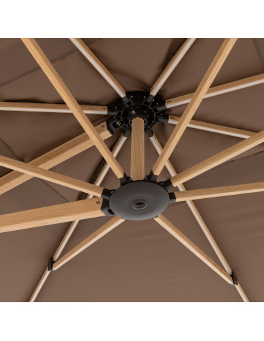 Záhradný slnečník Alu Wood 4x3m s bočnou tyčou | DOPPLER