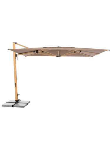Záhradný slnečník Alu Wood 4x3m s bočnou tyčou | DOPPLER