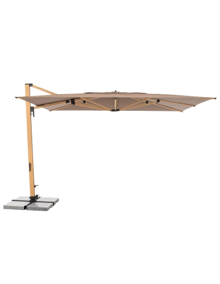 Záhradný slnečník Alu Wood 4x3m s bočnou tyčou | DOPPLER