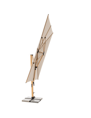 Záhradný slnečník Alu Wood 4x3m s bočnou tyčou | DOPPLER