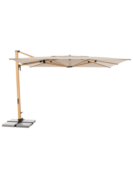 Záhradný slnečník Alu Wood 4x3m s bočnou tyčou | DOPPLER