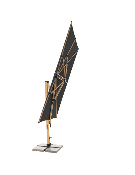 Záhradný slnečník Alu Wood 4x3m s bočnou tyčou | DOPPLER