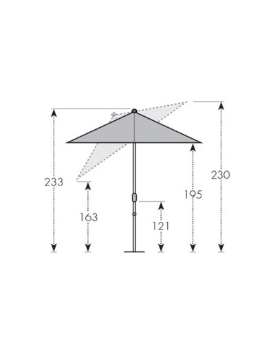 Active 210x140 cm Záhradný slnečník stredový | DOPPLER