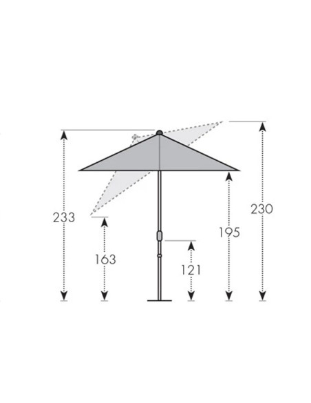 Active 210x140 cm Záhradný slnečník stredový | DOPPLER