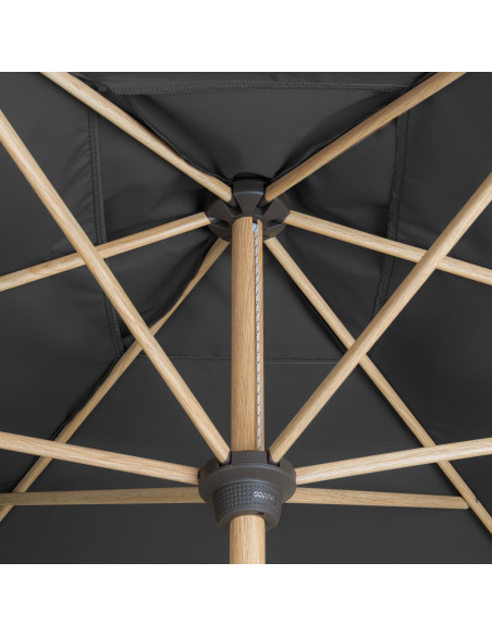 Alu Wood 3x2 m Záhradný slnečník stredový | DOPPLER
