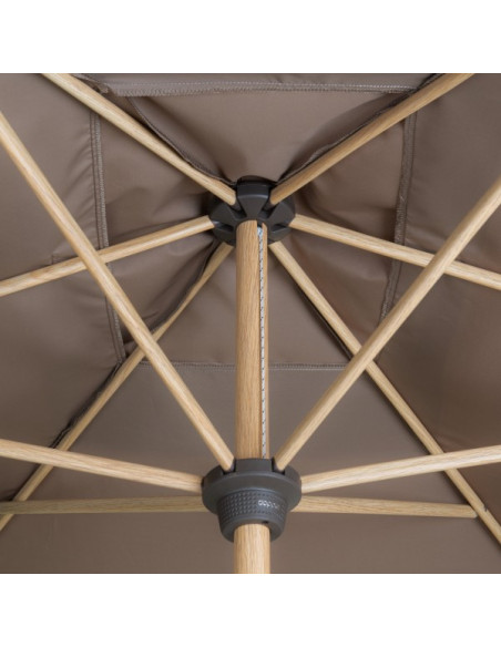 Alu Wood 3x2 m Záhradný slnečník stredový | DOPPLER