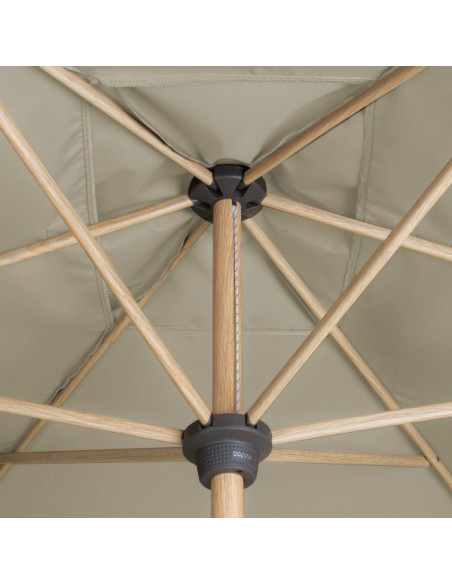 Alu Wood 210x140 cm Záhradný slnečník stredový | DOPPLER