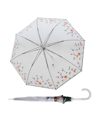 Fiber Long AC Transparent Floral Dreams | Dámský průhledný deštník | Doppler