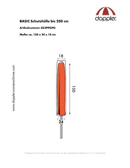 Slnečníkový obal Basic do 250 cm | Doppler