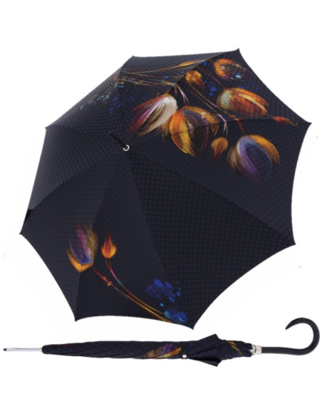 Elegancia Boheme Viola - luxusný dáždnik s kvetinovou potlačou| DOPPLER