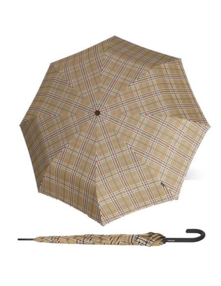 Knirps T.760 Check beige | Holový vystreľovací dáždnik | Doppler
