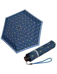 Knirps Rookie Triple Blue Reflective lehký  | skladací mini-dáždnik | Doppler