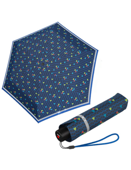 Knirps Rookie Triple Blue Reflective lehký  | skladací mini-dáždnik | Doppler