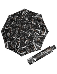 Fiber Magic Scribble Black | Dámsky skladací dáždnik | Doppler
