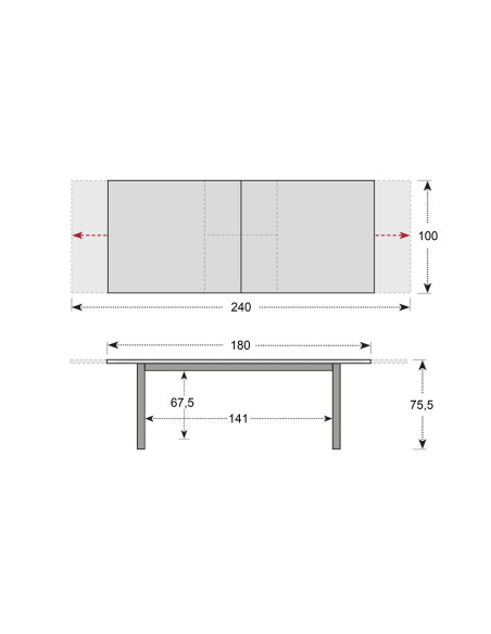 LIVORNO - záhradný rozkladací stôl 180/240x100 | Doppler