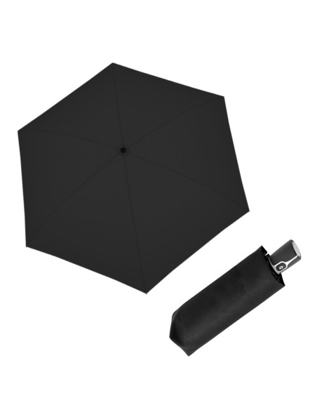 Fiber Micro Flat uni black - dámsky/pánsky plne automatický dáždnik | Doppler CZ