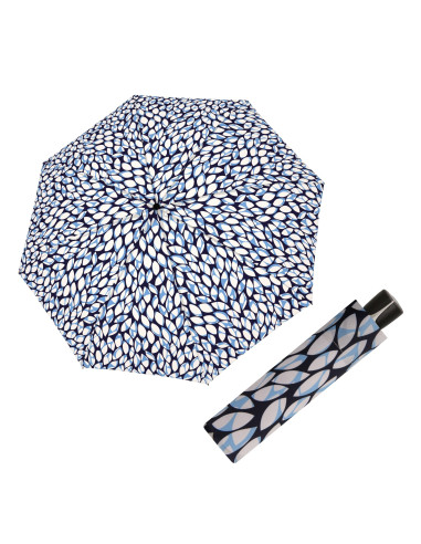 Fiber Mini Leaves blue | Dámsky skladací dáždnik | Doppler