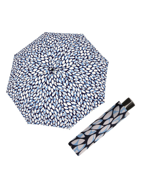 Fiber Mini Leaves blue | Dámsky skladací dáždnik | Doppler