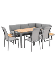EXPERT PLUS AVERSA TEAK - 6-dielna hliníková jedálenská súprava| Doppler