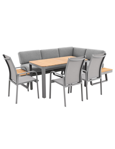 EXPERT PLUS AVERSA TEAK - 6-dielna hliníková jedálenská súprava| Doppler