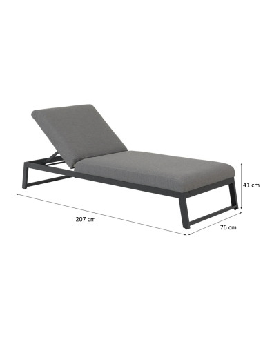 Melia LIKA-TEX® sivá | Luxusná záhradná lehátko | Doppler