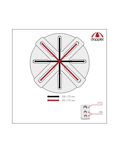 Vario adaptér pre slnečníky s bočnou nohou | DOPPLER