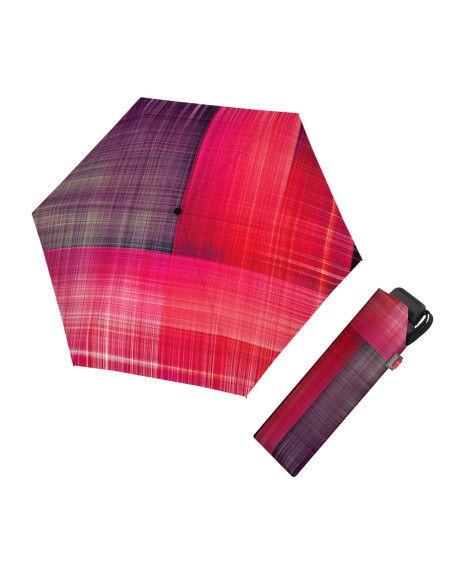 Carbonsteel Mini Slim Noble Check Pink | skladací dáždnik | Doppler