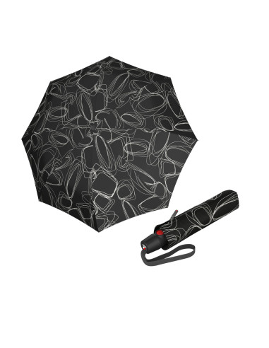 KNIRPS T.200 Medium Duomatic Pure Black | Plne automatický dáždnik | DOPPLER