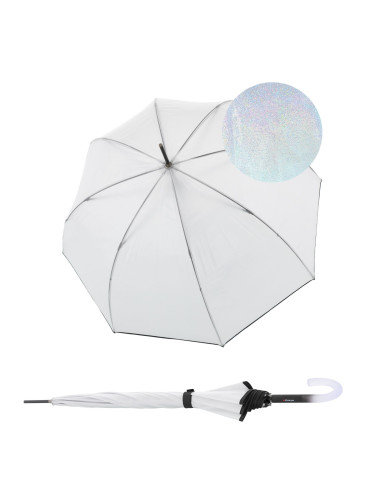 Knirps C.760 Stick Transparent Stardust Black | Dámský průhledný deštník | Doppler